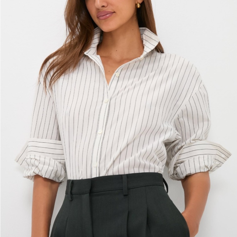 Tuckernuck NWT White and Black Striped Button Down Shirt